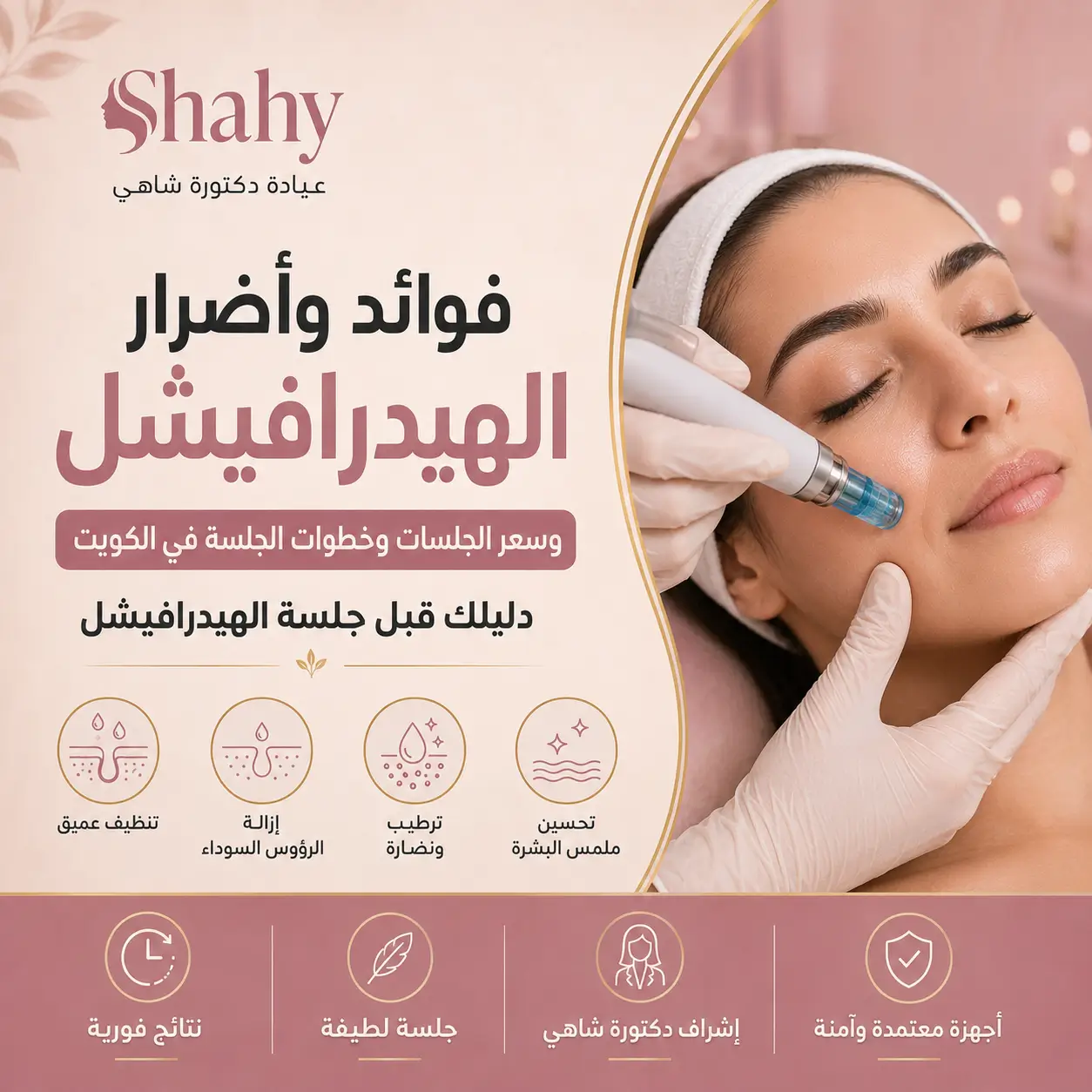 فوائد وأضرار الهيدرافيشل وأسعار جلسات الهيدرافيشل وخطوات الجلسة في الكويت – عيادة دكتورة شاهي