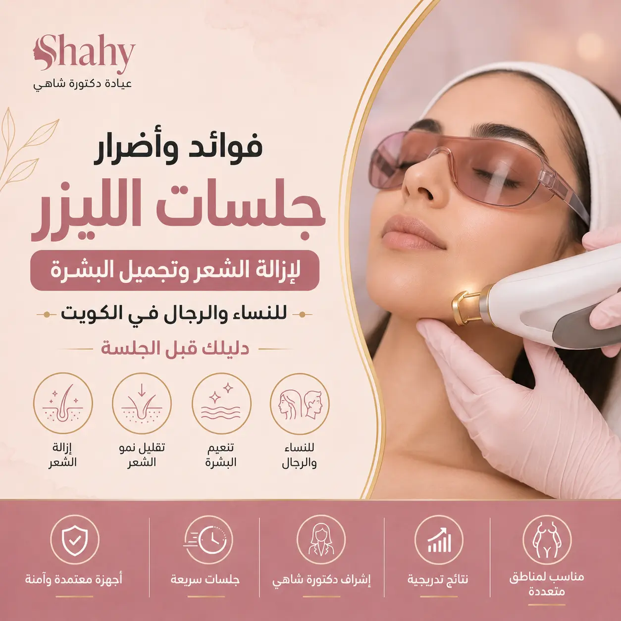 فوائد وأضرار جلسات الليزر لإزالة الشعر وتجميل البشرة للنساء والرجال في الكويت – عيادة دكتورة شاهي