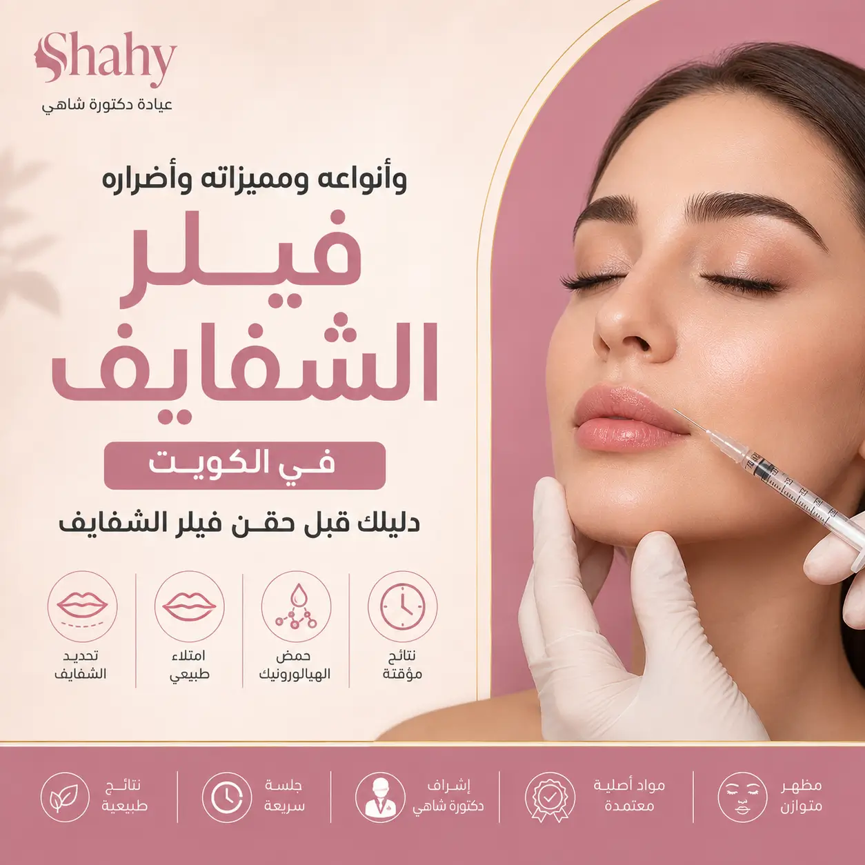 فيلر الشفايف وأنواعه ومميزاته وأضراره في الكويت – عيادة دكتورة شاهي