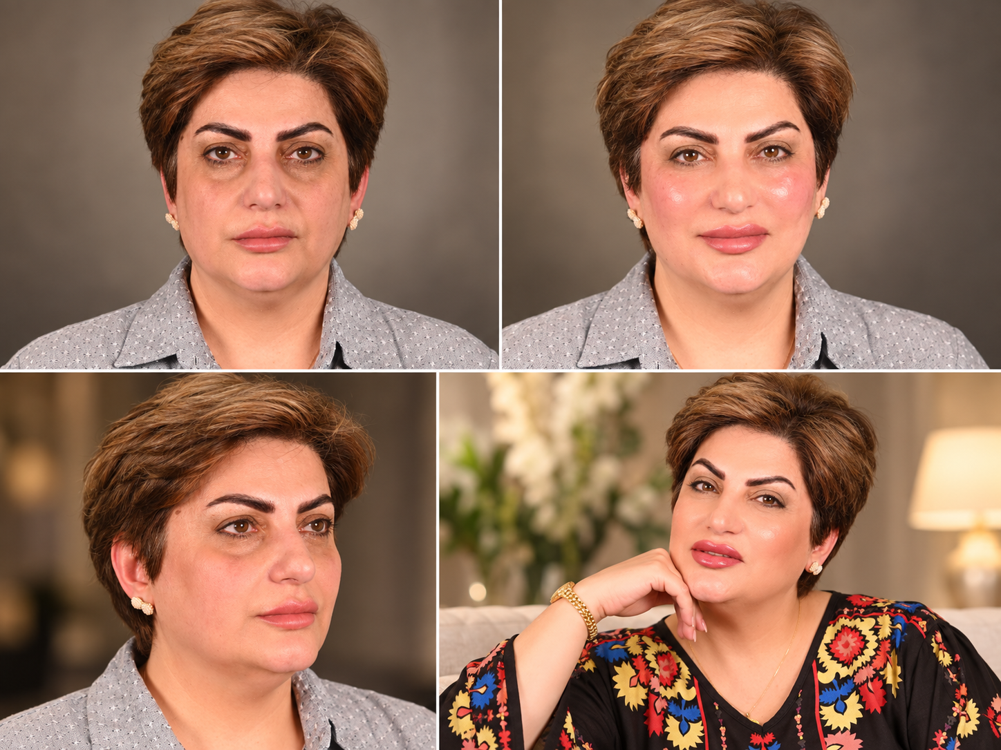 الفنانة امل محمد بلام بعيادة دكتورة شاهي بعد وقبل تجميل البشرة في الكويت