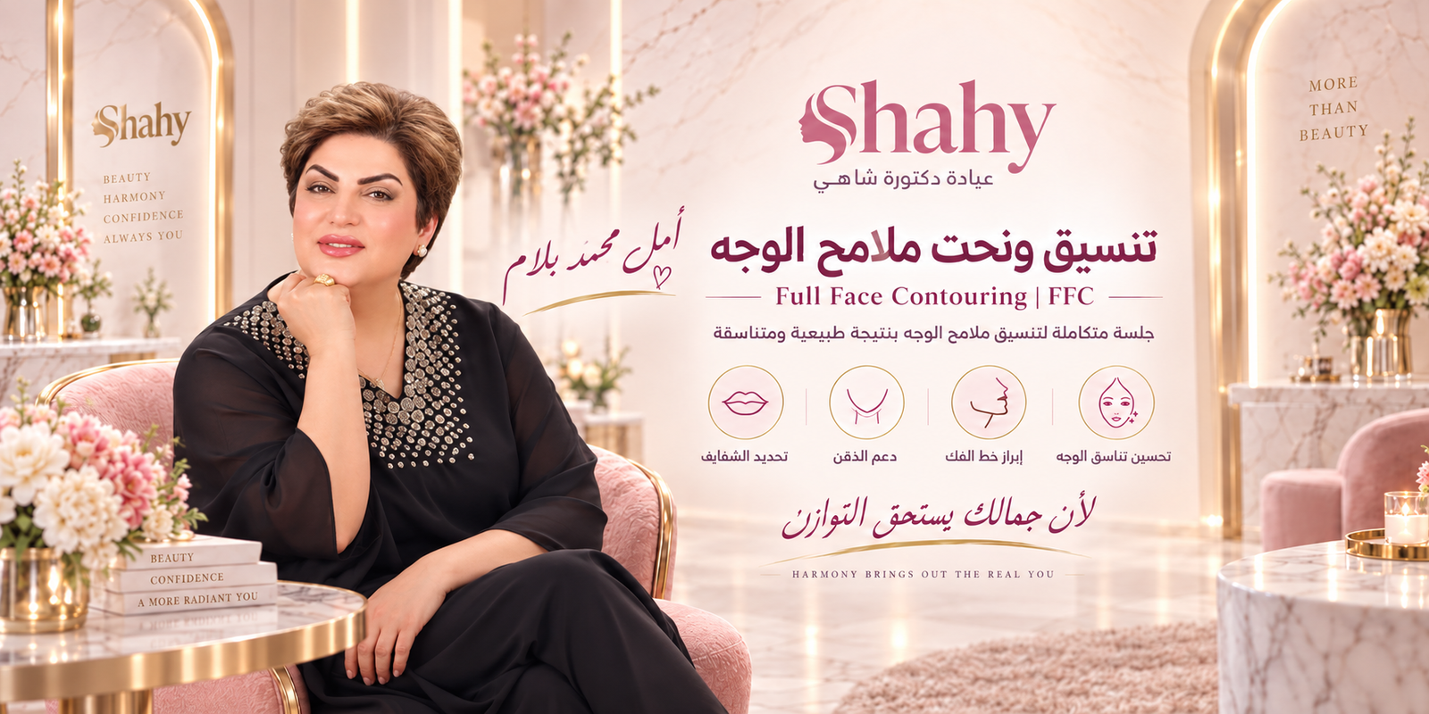 الممثلة امل محمد بلام بعيادة دكورة شاهي
