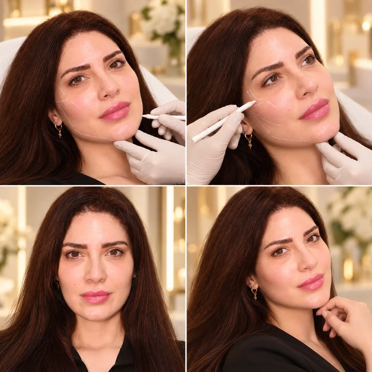 تجميل الملامح للوجه لدى دكتورة شاهي للفنانة هبه الدري
