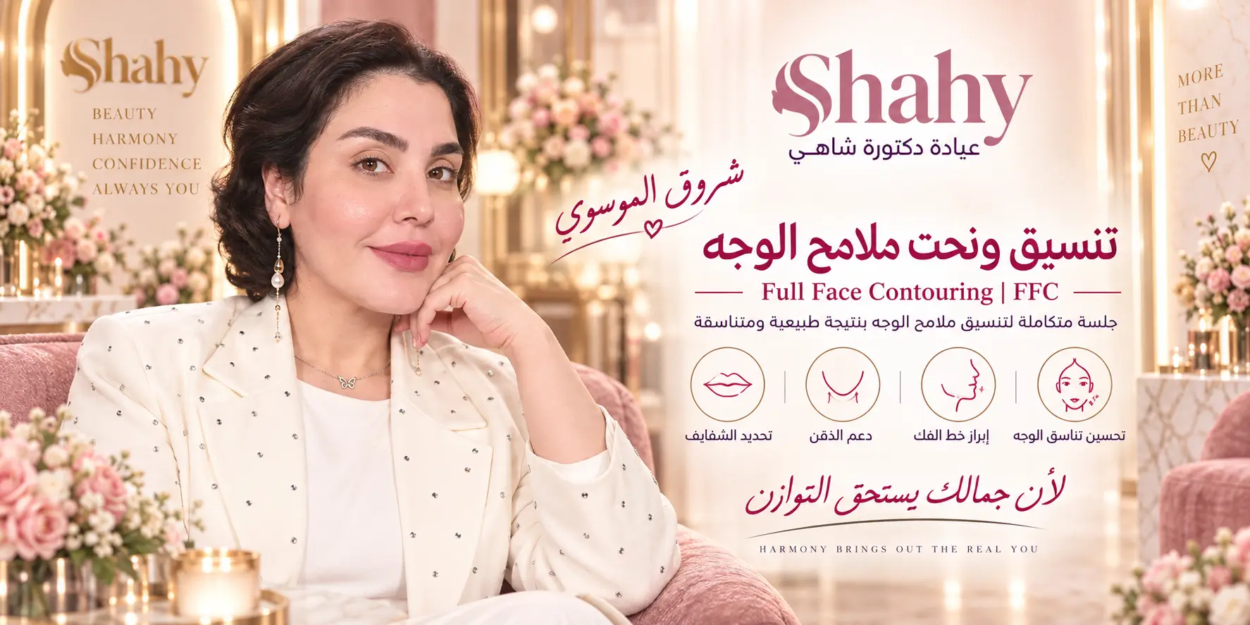 شروق الموسوي قبل وبعد تنسيق ملامح الوجه وتوازن الإطلالة